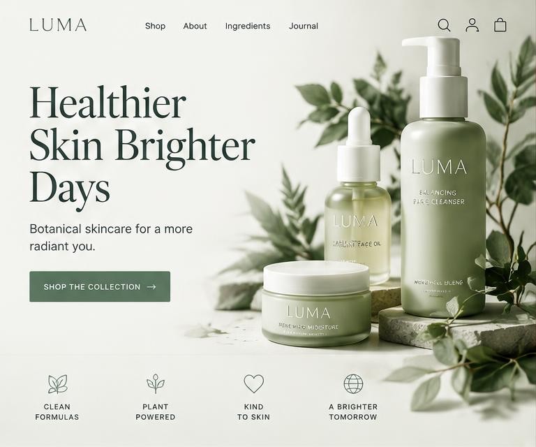 Luma — Beauty & skincare demo website concept